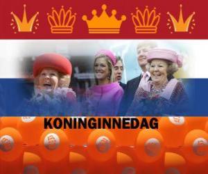 yapboz Koninginnedag ya da Kraliçe Günü, 30 Nisan tarihinde Hollanda'da ulusal bayram Kraliçenin doğum günü kutlamak için